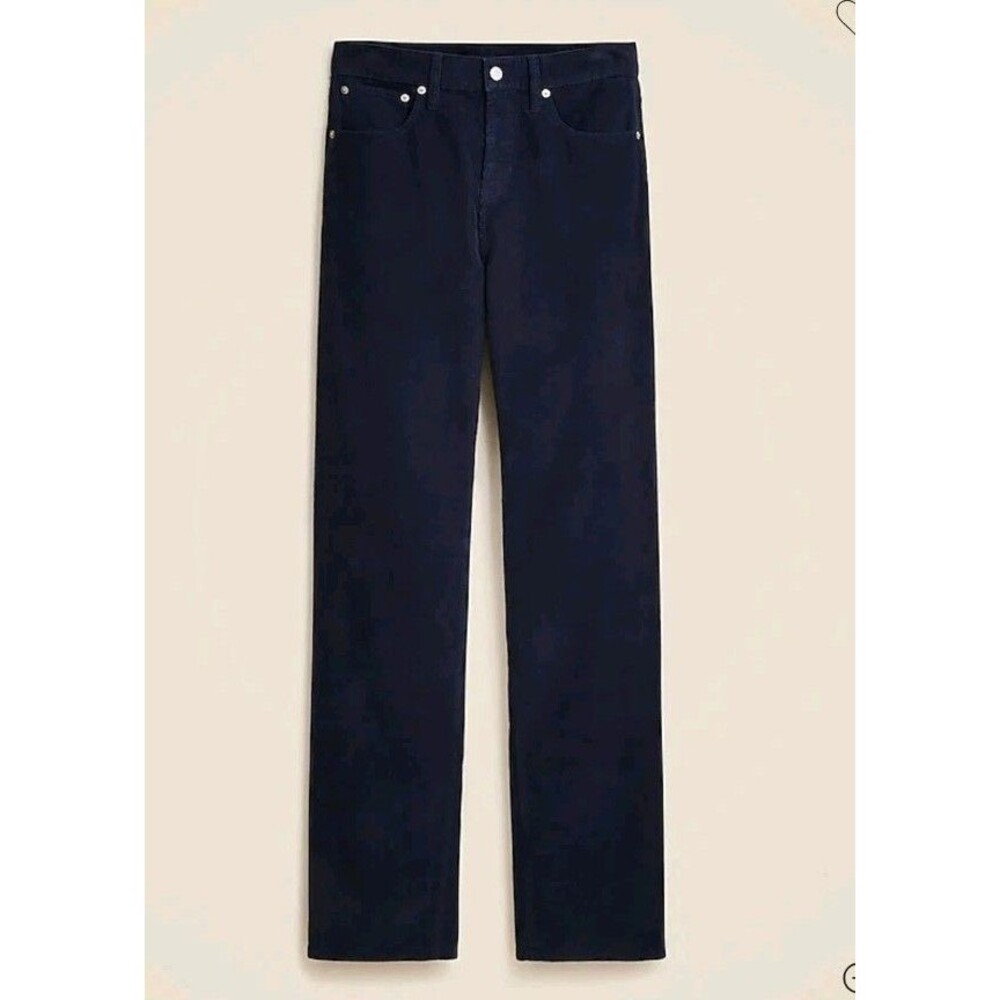 J.Crew Loose Straight Corduroy Pant Navy Blue Cotton CC466 $148 Size 28 NWT